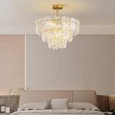 Snowflakes Multilayer Glass Gold Chandelier - Clowas